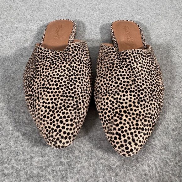 Madewell Women's Size 7.5 Remi Spotted Calf Hair Mules - Picture 5 of 9